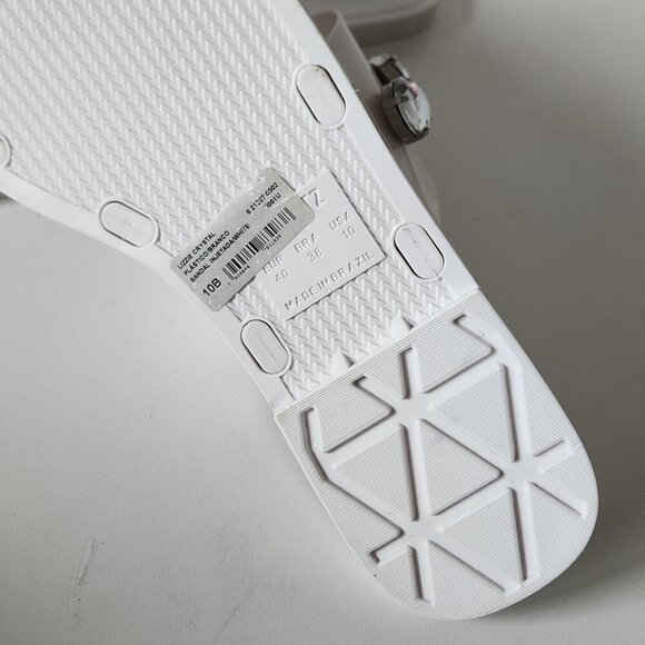 NWT SCHUTZ | White Lizzie Embellished Slides Sandals Sz 10B - Picture 4 of 4